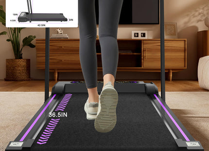 Under Desk Treadmill, Walking Pad, 2 in 1 Portable Treadmill with Handle Remote Control LED Display, Walking Jogging Machine for Home Office Use Black