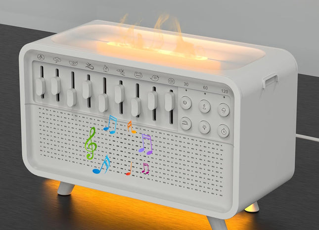 White noise sleep aid device Bluetooth speaker simulation flame aromatherapy humidifier small night light sleep aid white noise machine