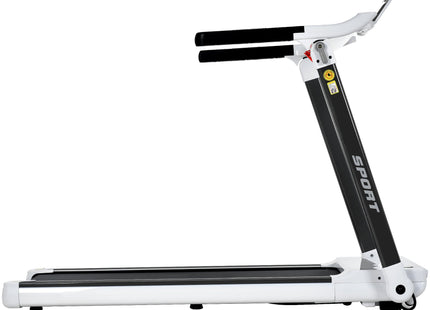 FITIME Portable Compact Treadmill with Electric Motorized 3.5HP, Bluetooth Speaker, White Metal, Medium Size