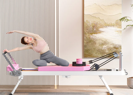 Pilates core bed, foldable home high quality, yoga studio with the same commercial fitness equipment, pink