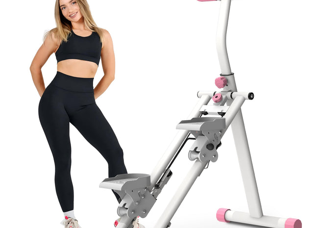 Stair Stepper for Home-Upgrade Vertical Climber Workout Machine for Full-Body Exercise Climber Fitness Equipment with Stable Frame Adjustable Handlebar-Pink