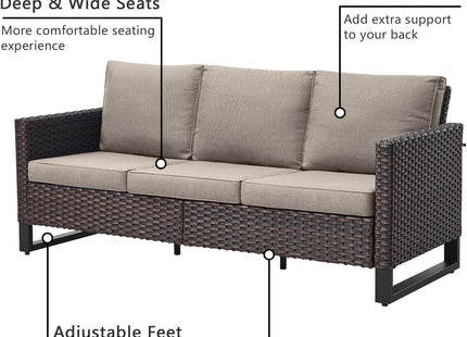 9 Piece Outdoor Patio Furniture Set with Swivel Rockers