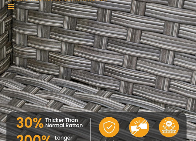 10 Piece Outdoor Patio Furniture Set with Fire Pit