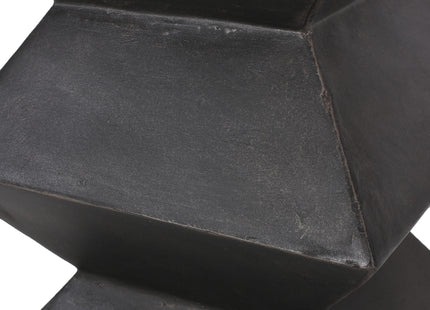 Modern Outdoor Lightweight Concrete Side Table with Geometric Design in Copper