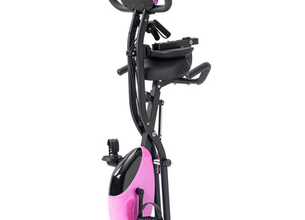 Exercise Bike,Workout Bikes for Home,Folding Stationary Bikes for Home with 16-Level Magnetic Resistance, 300LBS Capacity X-Bike Indoor Exercise Equipment with Heart Rate Sensor & LCD Monitor