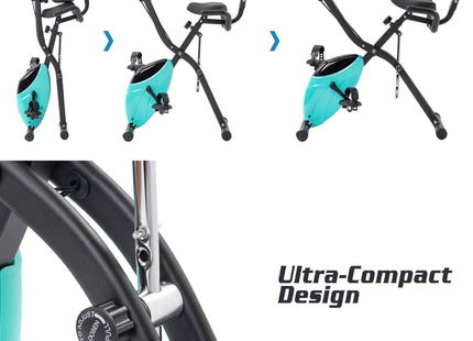 Exercise Bike,Workout Bikes for Home,Folding Stationary Bikes for Home with 16-Level Magnetic Resistance, 300LBS Capacity X-Bike Indoor Exercise Equipment with Heart Rate Sensor & LCD Monitor