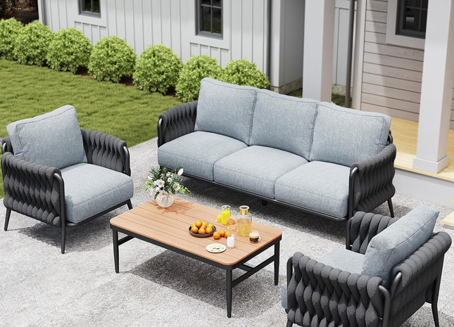 Stylish Outdoor Patio Furniture Set with Waterproof Cushions