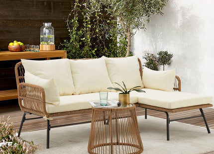 L Shaped Patio Furniture Set with Thick Cushions