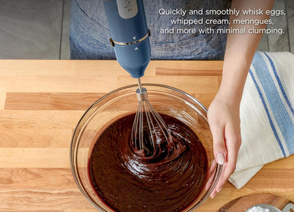 Ninja Immersion Blender and Whisk, Hand Stick Blender, 4 Speeds, with SplatterShield and PanProtect, 4-Cup Blending Vessel, Dishwasher Safe, 5-ft Cord, Ergonomic, Deep Navy, CI201ND