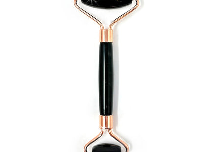Black Onyx Facial Roller with Rose Gold Hardware