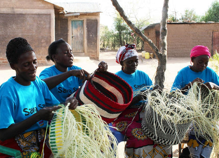Balance Stripes Handmade Sisal Beach Market Sustainable Straw Basket Tote Bag