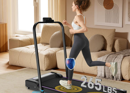 Under Desk Treadmill, Walking Pad, 2 in 1 Portable Treadmill with Handle Remote Control LED Display, Walking Jogging Machine for Home Office Use Black