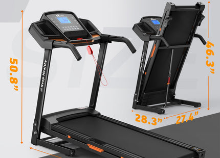 Foldable Treadmill with Incline, Folding Treadmill for Home Electric Treadmill Workout Running Machine, Handrail Controls Speed, Pulse Monitor,APP