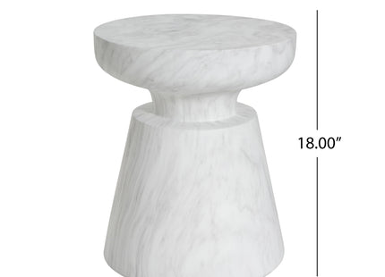 Outdoor Ponti Travertine Side Table,White