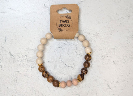 Gemstone Diffuser Bracelet - Oak Jasper + Riverstone + Rosewood