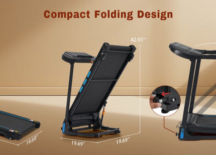 New Treadmills for Home, 3.5HP Hydraulic System Auto Foldable Treadmill with Incline,10MPH 350Lbs Weight Capacity Electric Treadmills with Heart Rate Sensors,Type C & USB Charge ,Bluetooth Speaker