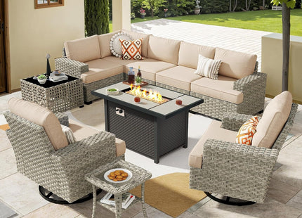 Outdoor Sectional Patio Furniture Set with Fire Pit