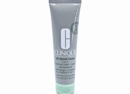 CLINIQUE All About Clean 2-in-1 Charcoal Face Mask + Scrub 3.4oz - New