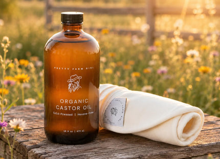 Organic Pure Castor Oil + Cloth Pack Bundle - Revive + Restore Co.
