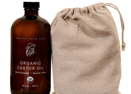 Organic Pure Castor Oil + Cloth Pack Bundle