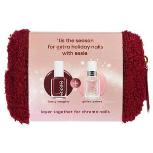 essie Nail Art Studio Berry Nail Polish Set Holiday Duo Makeup Bag 2pc - New