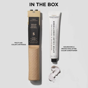 L'Oreal Paris Colorsonic Permanent Hair Color Cartridge Device Sold Separately Medium Brown Natural 5 - Imperfect Box