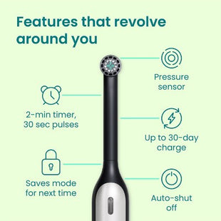 quip Rev Oscillating Rechargeable Electric Toothbrush Black/Silver - Imperfect Box