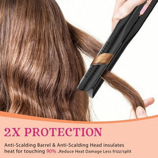 NICEBAY Airflow Styler, Titanium Hair Straightener & Curling Iron with Cooling Air Vents, 5 Temps, Dual Voltage & Auto Shutoff - Imperfect Box