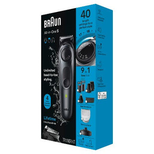 BRAUN ALL-IN-ONE STYLE KIT SERIES 5 AIO5490 RECHARGEABLE 9-IN-1 BODY, BEARD; HAIR TRIMMER - Imperfect Box
