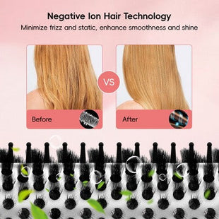 NICEBAY Heated Thermal Brush, Electric Curling Brush & Round Brush Styler with Anti-Scald Nylon Bristles - Imperfect Box
