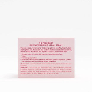 The Face Shop Rice Water Bright Vegan Cream 1.69 fl oz - New