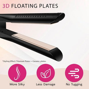NICEBAY Airflow Styler, Titanium Hair Straightener & Curling Iron with Cooling Air Vents, 5 Temps, Dual Voltage & Auto Shutoff - Imperfect Box