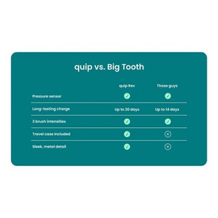 quip Rev Oscillating Rechargeable Electric Toothbrush Black/Silver - Imperfect Box