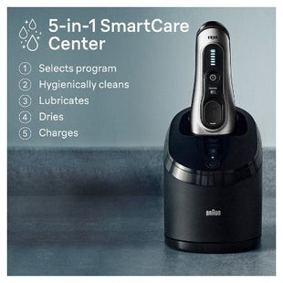 BRAUN SERIES 8-8567CC RECHARGEABLE WET & DRY SHAVER + SMARTCARE CENTER - Imperfect Box
