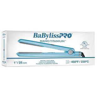 BaBylissPRO Nano Titanium Digital Straightening Flat Iron Blue 1" - Missing Box