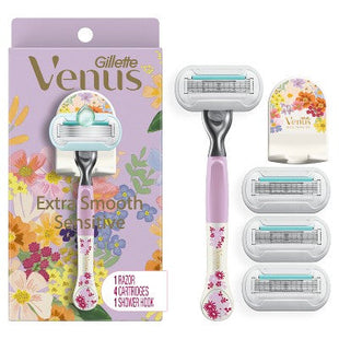 Rifle Paper Co. + Venus Women's Deluxe Smooth Sensitive Razor + 4 Refills - Imperfect Box