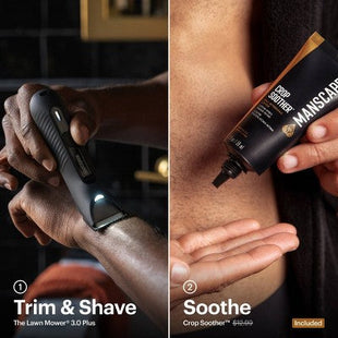 MANSCAPED The Lawn Mower 3.0 Plus Essentials Shaving Kit, SkinSafe Electric Groin and Body Hair Trimmer, Men's Grooming Gift Set - Imperfect Box