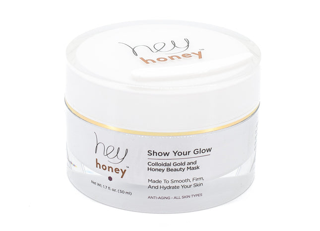 HEY HONEY Show Your Glow Colloidal Gold Honey Beauty Mask 1.7oz - New