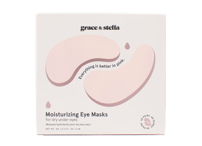 Grace & Stella Moisturizing Pink Eye Masks 48 Pairs - New
