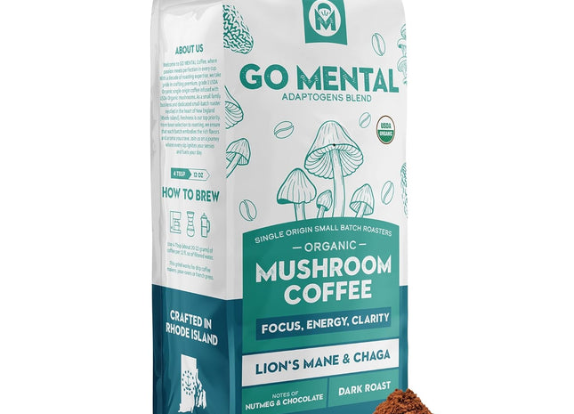 Organic Lion's Mane and Chaga Mushroom Coffee Dark Roast