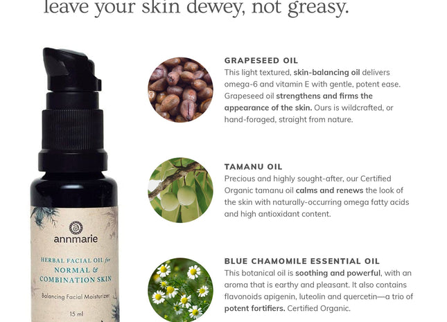 Herbal Facial Oil for Normal & Combination Skin (15ml)- Collective