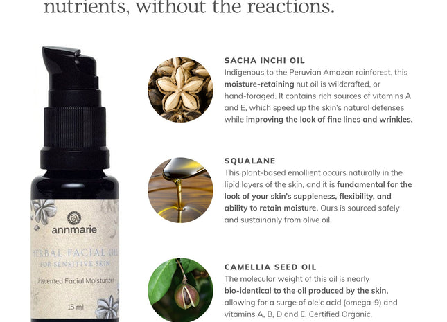 Herbal Facial Oil for Sensitive Skin (15ml)- Collective
