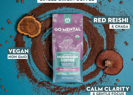 Decaffeinated Red Reishi & Chaga Mushroom Coffee Adaptogens Blend