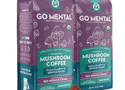 Decaffeinated Red Reishi & Chaga Mushroom Coffee Adaptogens Blend