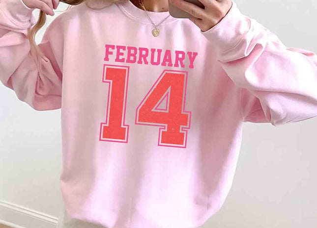 Retro Valentine’s Day Jersey Number FEBRUARY 14 Sweatshirt