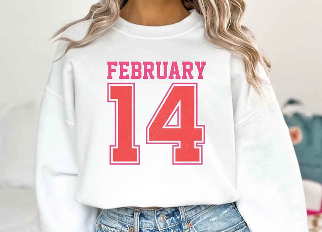 Retro Valentine’s Day Jersey Number FEBRUARY 14 Sweatshirt