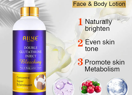 AILKE Glutathione 5-in-1 Women Skin Care Kit, With Body Lotion, Serum, Dark Spot Removal Cream, Body Cream, Brightening Soap