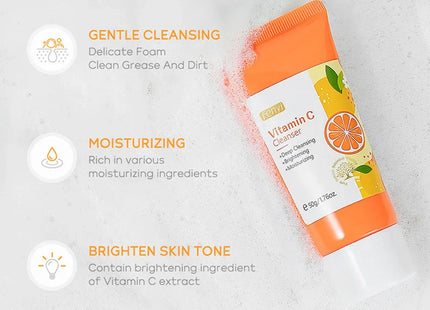 Vitamin C Facial Cleanser Skin Deep Cleansing Moisturizing Blackhead Removal skincare Face Wash Foam Face Cleanser Skin Care
