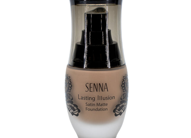 SENNA Lasting Illusion Satin Matte Foundation CHESTNUT 1.08oz - Imperfect Box