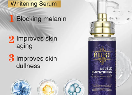 AILKE Glutathione 5-in-1 Women Skin Care Kit, With Body Lotion, Serum, Dark Spot Removal Cream, Body Cream, Brightening Soap
